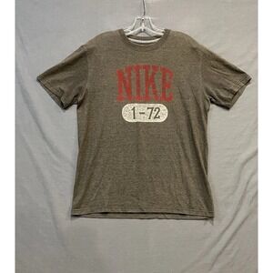 Nike Shirt Mens Medium Brown‎ Heather Distressed Faded Vintage Look Standard Fit